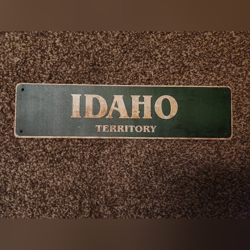 Vintage Green Idaho Territory Sign
